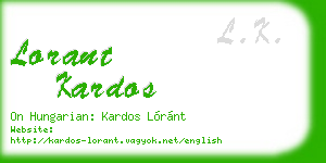 lorant kardos business card