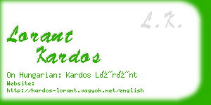 lorant kardos business card